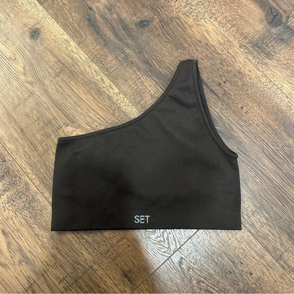 Set Active One Shoulder Ribbed Top - Picture 2 of 5